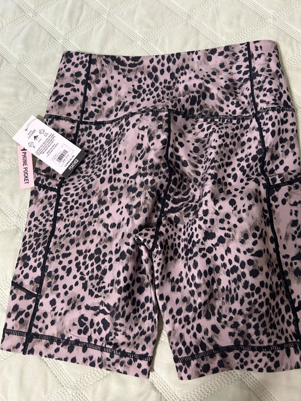 LEG3ND Activewear Leopard Print Biker Shorts NWT